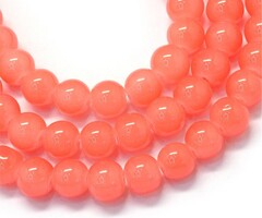 Glaskralen Koraal Roze 6.5mm, streng 120 stuks