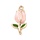 Charm Tulip Pink Gold Plated 22x11x3mm