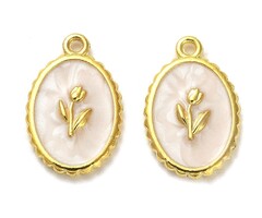Bedel Tulp Ovaal Gold Plated 21x13.5x2.8mm