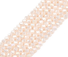 Facet Glaskralen Licht Zalm 2.5x1.5mm, streng 150 stuks