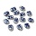 Porcelain Beads Oval Blue White with Tulips 20.5x15.5x5.5mm