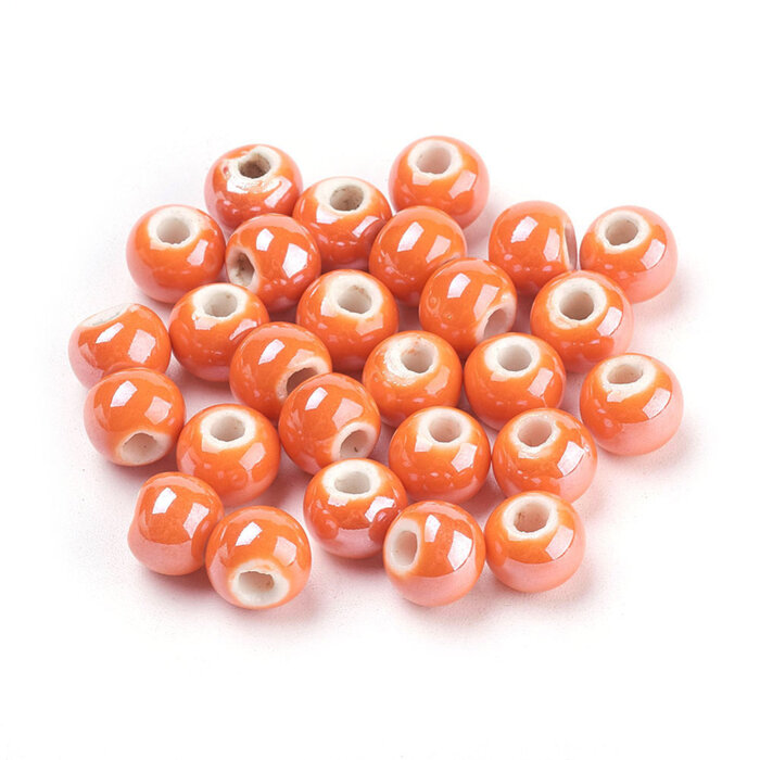 Porcelain Beads Orange 8mm