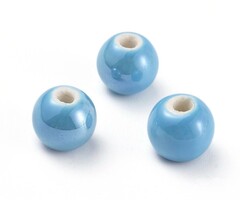 Porselein Kralen Blauw 8mm