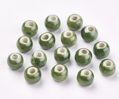 Porselein Kralen Groen 8mm