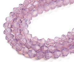 Facet Glaskralen Bicone Mauve 4~4.5x3.5~4mm, streng 70 stuks
