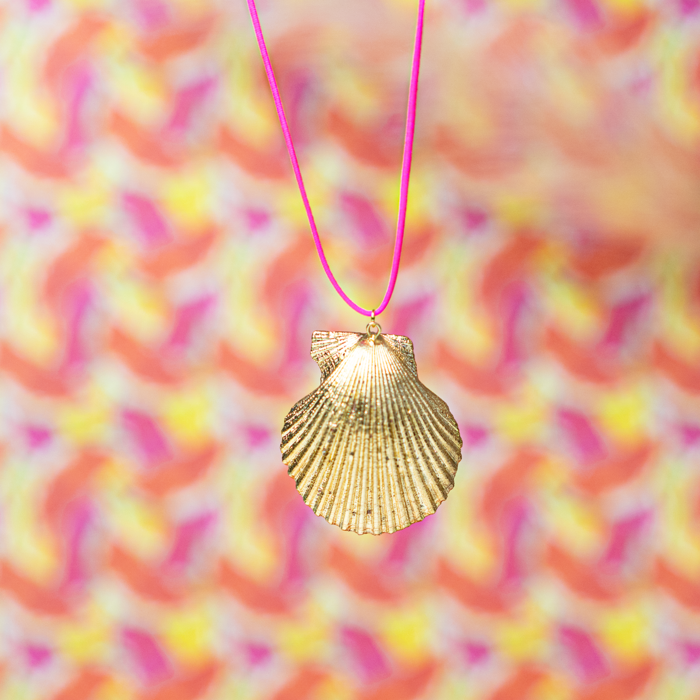 Necklace with Colored Satin Cord and Charms Inspi635