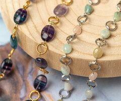 Statement necklace with gemstone beads