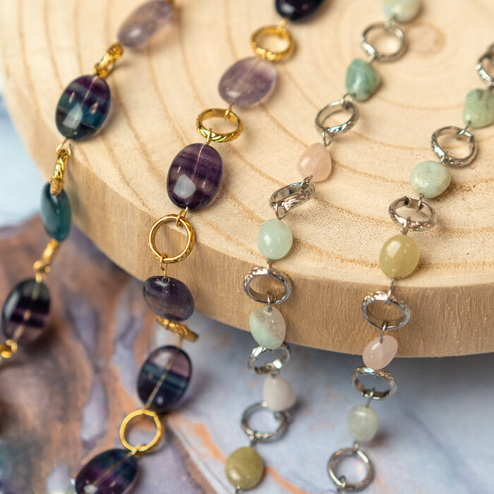 Statement necklace with gemstone beads