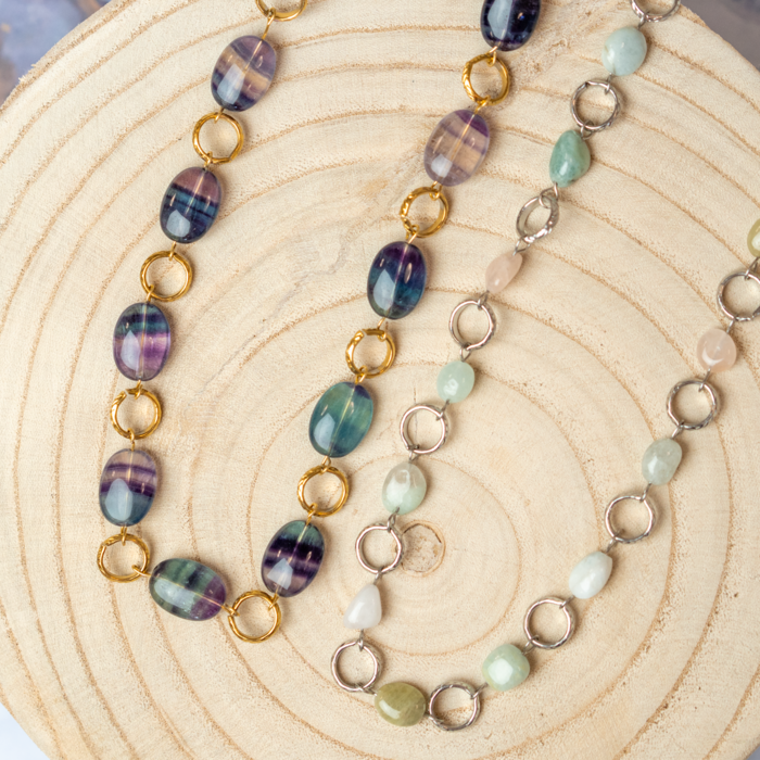 Statement necklace with gemstone beads