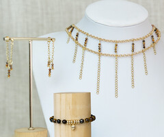 Armband, Oorbellen en Ketting van Tijgeroog