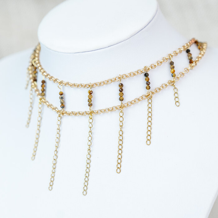 Armband, Oorbellen en Ketting van Tijgeroog