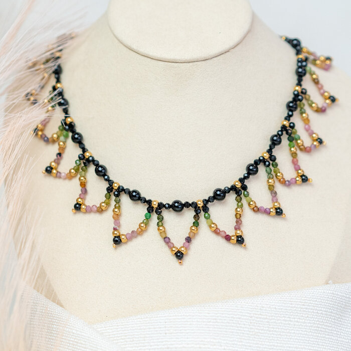 Earrings and Necklace of Tourmaline
