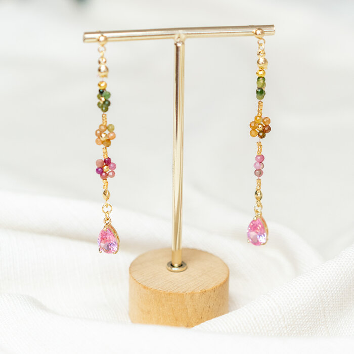 Earrings and Necklace of Tourmaline