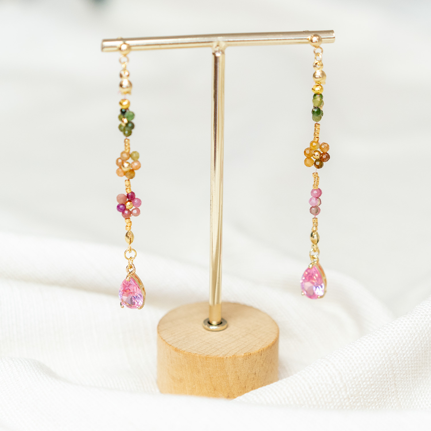 Earrings and Necklace of Tourmaline