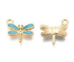 Dragonfly Charm Turquoise 14.5x15.5x3mm