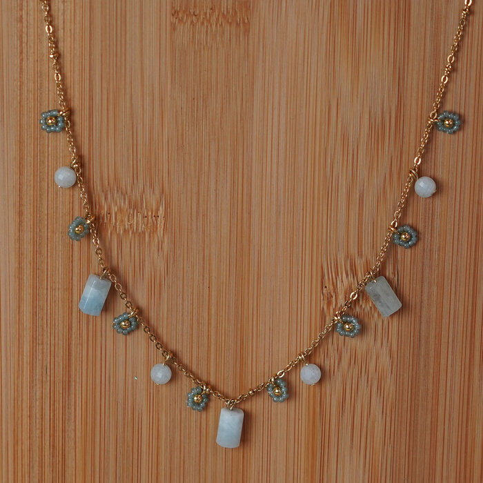 Natural Aquamarine Gemstone Faceted 8~11x6~8x5~7mm, strand 19cm, 15 pieces