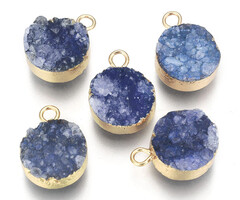 Druzy Agate Gemstone Charm Purple 18~20x14x5~10mm