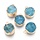Druzy Agate Gemstone Charm Turquoise 18~20x14x5~10mm