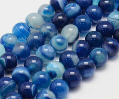 Gekleurde Agaat Kralen Blauw 8mm, streng 40 stuks
