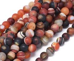 Gekleurde Agaat Kralen Frosted Multicolor 8mm, streng 40 stuks