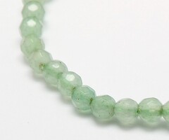Natural Green Aventurine Faceted Beads ~4mm, strand 80 pieces
