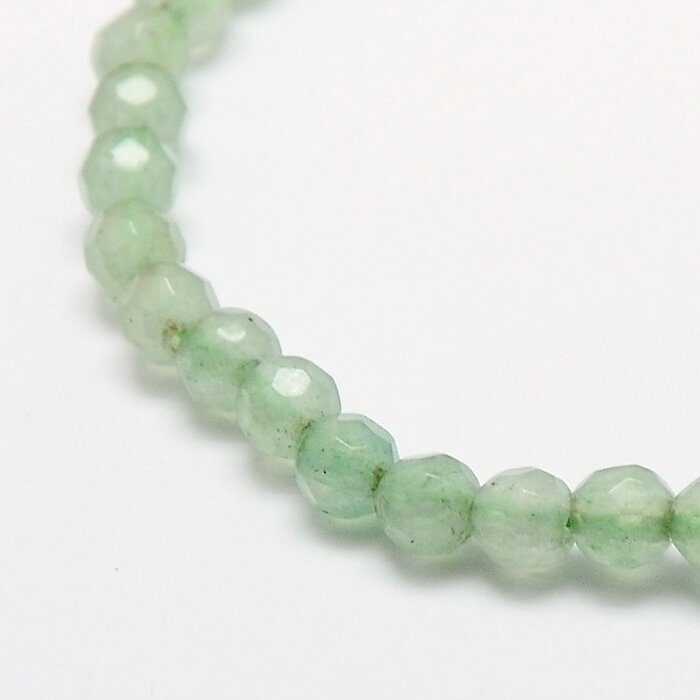 Natural Green Aventurine Faceted Beads ~4mm, strand 80 pieces