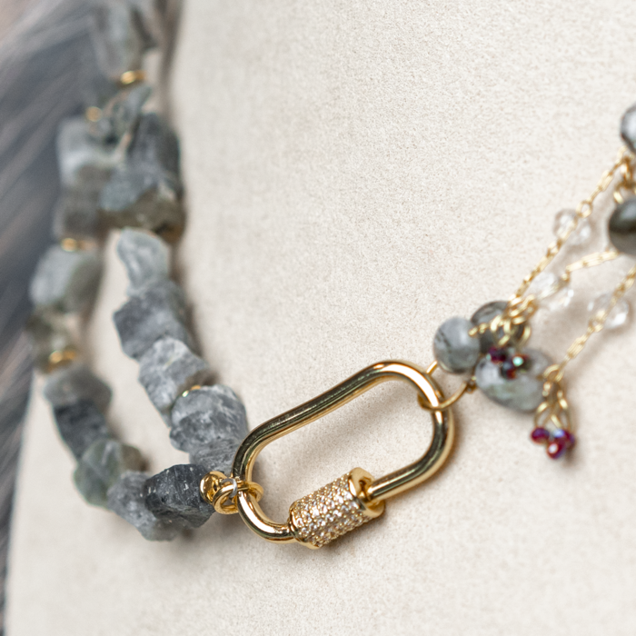 Bracelet, Earrings and Necklace of Labradorite Inspi646