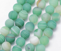 Gekleurde Agaat Kralen Frosted Groen 8mm, streng 40 stuks