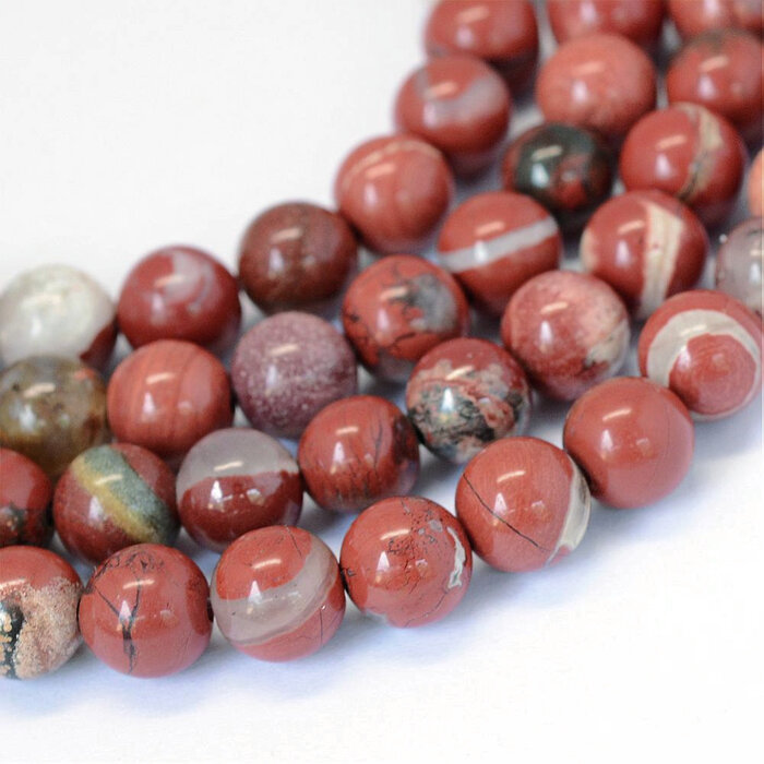 Natural Red Jasper Gemstone Beads 8~8.5mm, strand 40 pieces