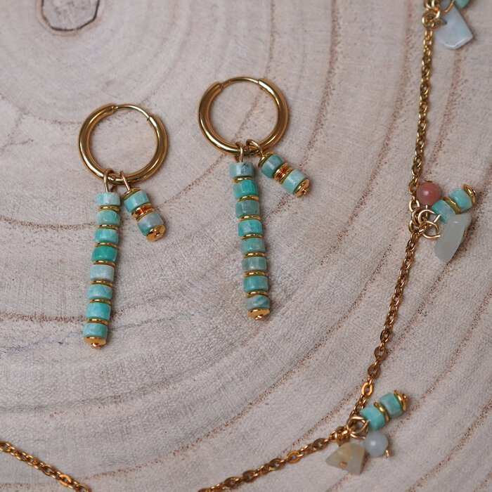 Heishi Edelsteen Disc Kralen Amazoniet 4x2mm, streng 150 stuks