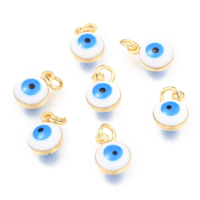 Evil Eye Bedel Wit 9.5x6.5x4.5mm