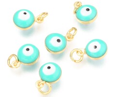 Evil Eye / Boze Oog Bedel Turkoois 9.5x6.5x4.5mm