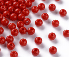 Acrylic Beads 6mm Red, 100 pieces