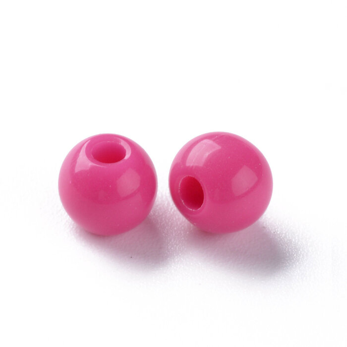 Acrylic Beads 6mm Pink, 100 pieces