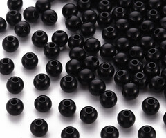 Acrylkralen 6mm Zwart, 100 stuks