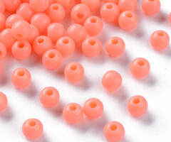 Acrylic Beads 6mm Salmon Pink, 100 pieces