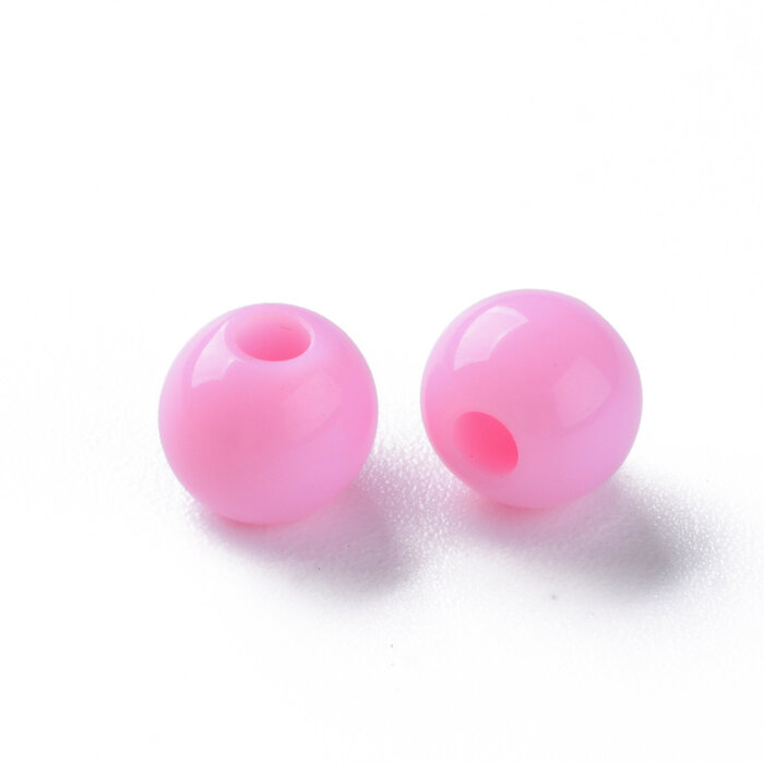 Acrylic Beads 6mm Light Pink, 100 pieces