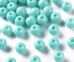 Acrylic Beads 6mm Turquoise, 100 pieces