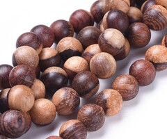 Natural Houten Kralen Bruin 8mm, streng 45 stuks