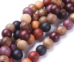 Natural Wooden Beads Red Brown 8~8.5mm, strand 45 pieces