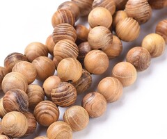 Natural Houten Kralen Licht Bruin 8~8.5mm, streng 45 stuks