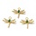 Dragonfly Charm Green with Zirconia, 18.5x21.5x3.5mm