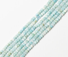 Larimar Natural Gemstone Beads Faceted ~3x2mm, strand 165 pieces