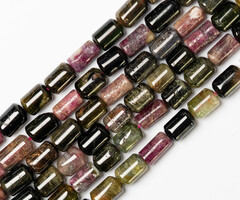 Tourmaline Natural Gemstone Beads Cylinder ~8x12mm, strand 30 pieces
