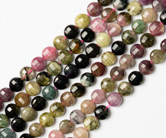 Tourmaline Natural Gemstone Beads Faceted Coin ~6mm, strand 55 pieces