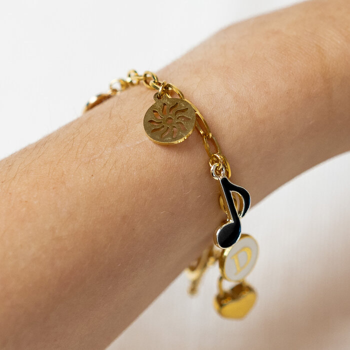 Charms Bracelet In Gold And Silver Inspi648