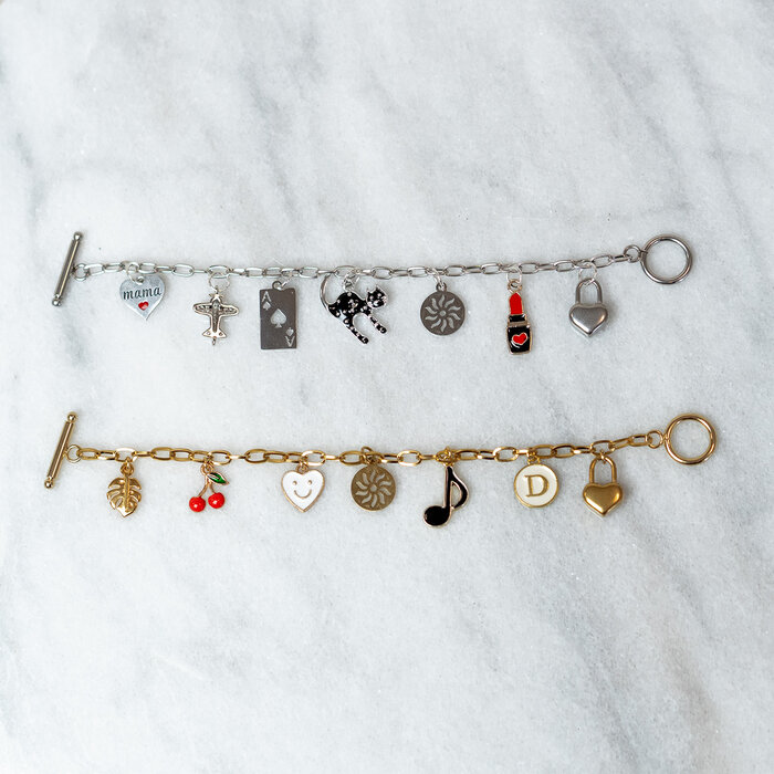 Charms Bracelet In Gold And Silver Inspi648