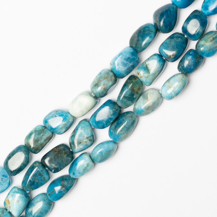 Blue Apatite Natural Gemstone Beads Nugget 8x12mm, strand 25 pieces