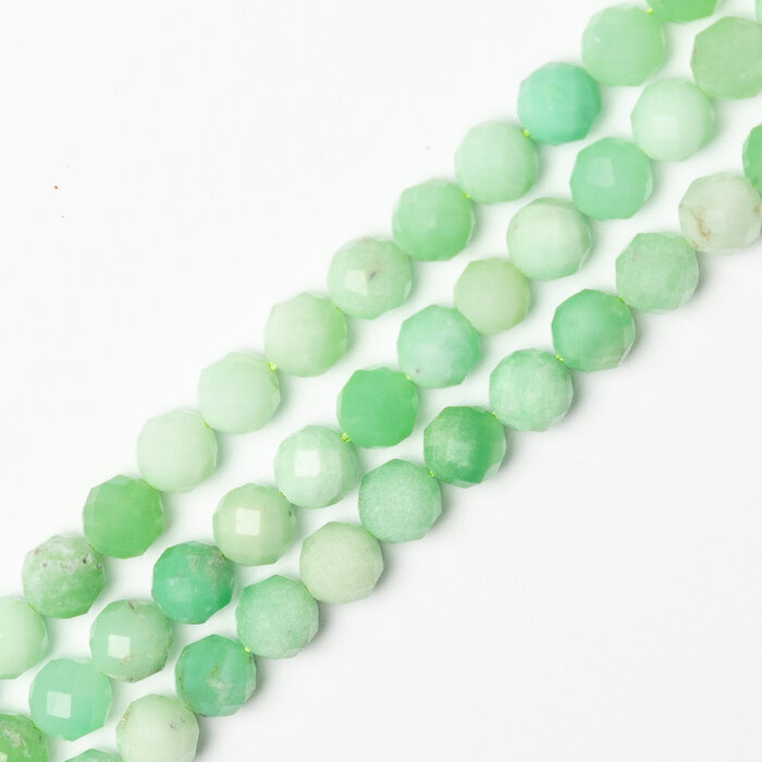 Chrysopraas Natural Edelsteen Kralen Facet Rond 8mm, streng 40 stuks