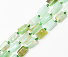 Chrysoprase Natural Gemstone Beads Rectangle Nugget 8x12mm, strand 25 pieces